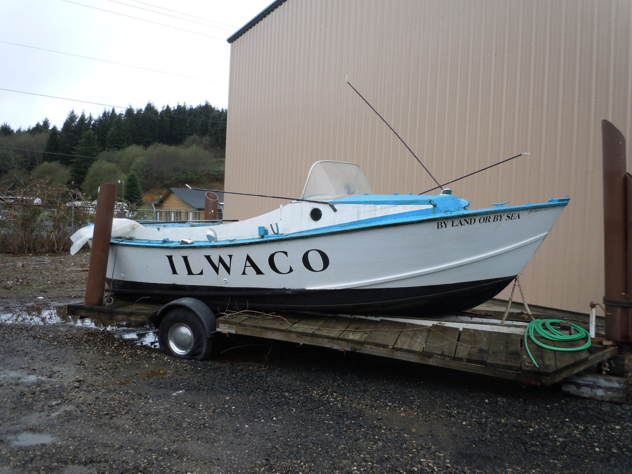 Ilwaco Boat on Trailer Port of Ilwaco